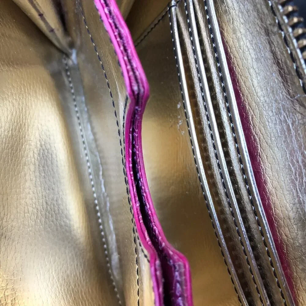 STELLA & DOT Faux Snakeskin Wallet Womens Zip Around Clutch 6" x 3.5"​​​ - Picture 6 of 11